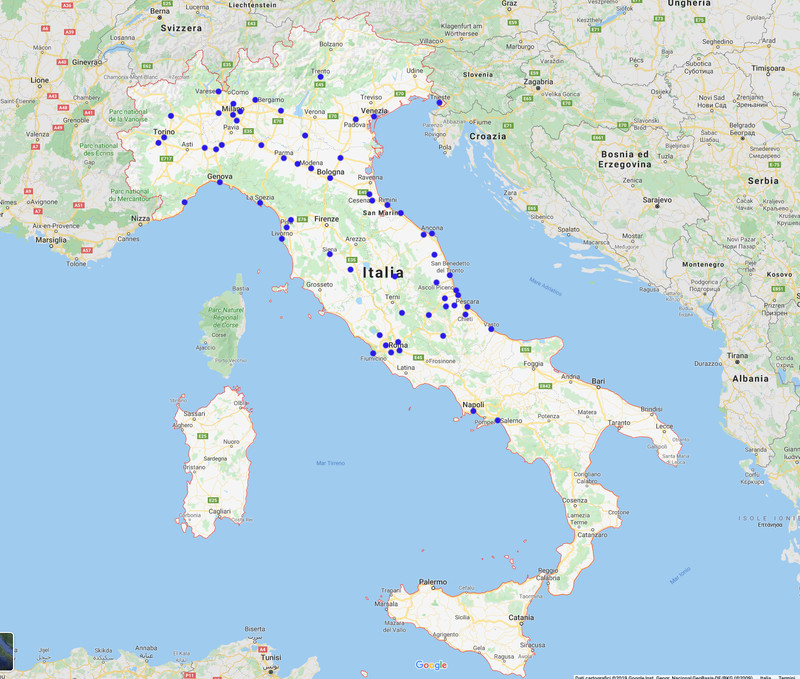 Mappa geografica dei finanziatori